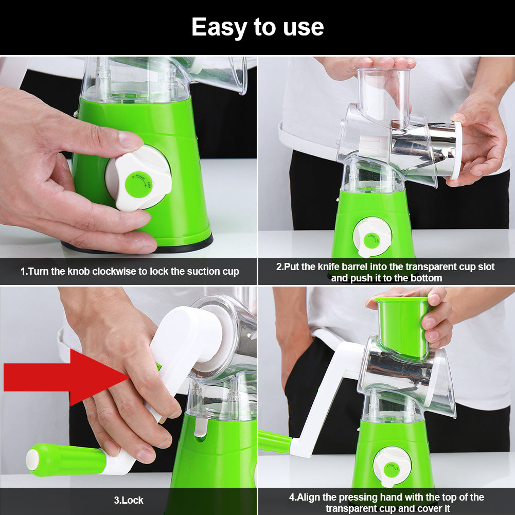 Manual Vegetable Drum cutter Slicer Multifunctional Round Slicer Kitchen Gadget (random color)